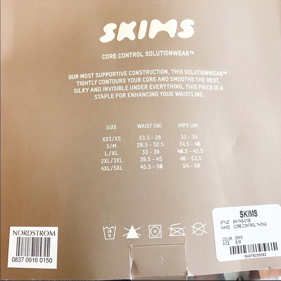 SKIMS Core Control Thong Onyx S/M - Picture 2 of 4